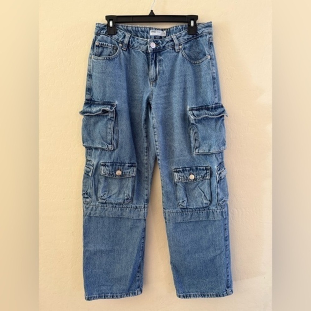 Women's Blue Cargo Jeans